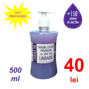 Săpun lichid PREMIUM cu ulei de lavandă, 500 ml
