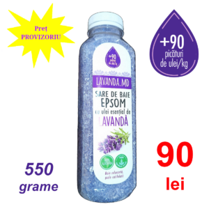 Sare de baie EPSOM cu ulei esențial de lavandă
