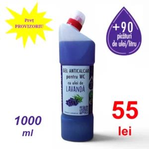 Gel anticalcar pentru WC cu ulei de lavandă, 1000 ml